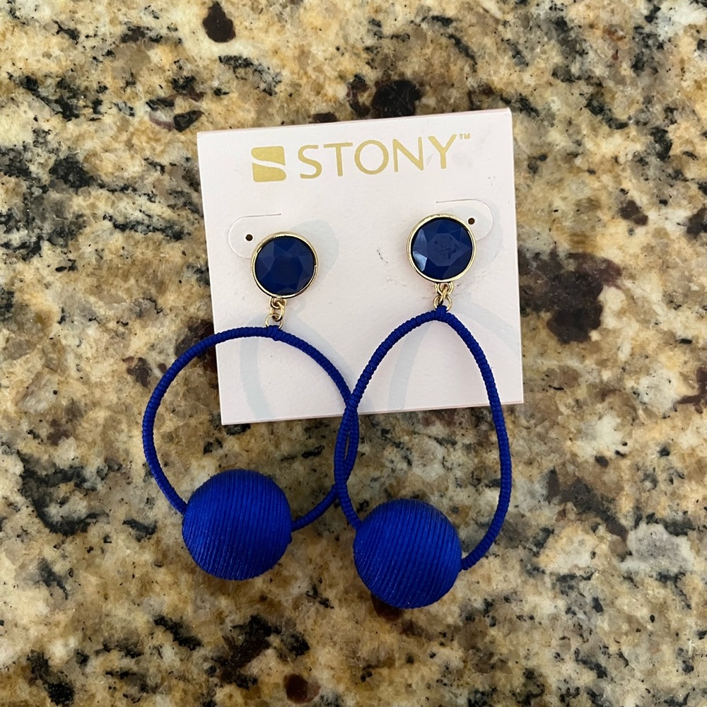 STONY Statement Blue Earrings